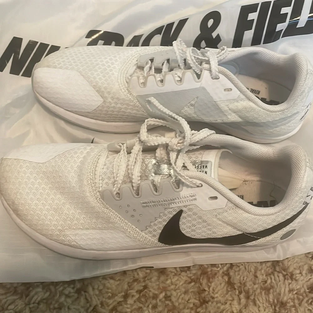 Nike Kids White Sneakers with Black Swoosh